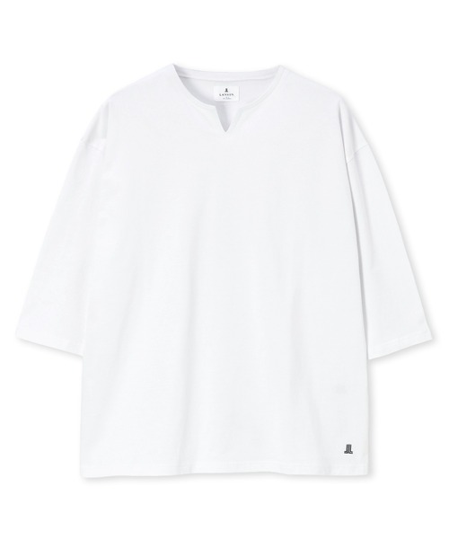 LANVIN en Bleu(ランバンオンブルー)の「シルキータッチ キーネック 7分袖 Tシャツ(Tシャツ/カットソー・メンズ・チャコールグレー/ブラック/ホワイト・46/48/50/52)」の13枚目の写真