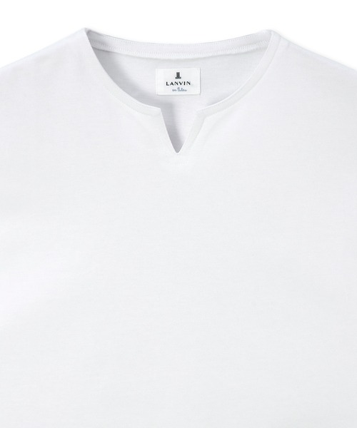 LANVIN en Bleu(ランバンオンブルー)の「シルキータッチ キーネック 7分袖 Tシャツ(Tシャツ/カットソー・メンズ・チャコールグレー/ブラック/ホワイト・46/48/50/52)」の17枚目の写真