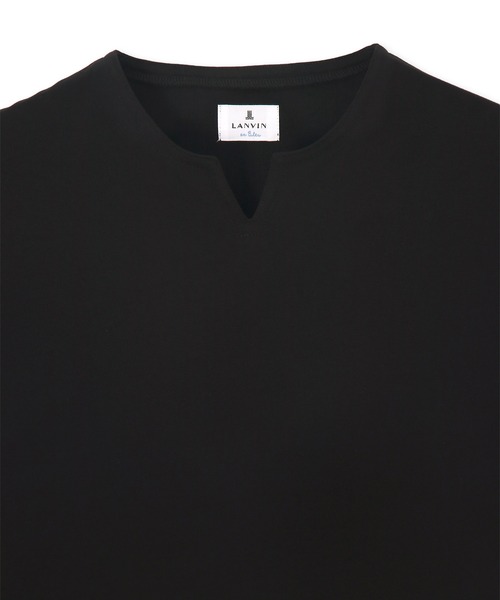 LANVIN en Bleu(ランバンオンブルー)の「シルキータッチ キーネック 7分袖 Tシャツ(Tシャツ/カットソー・メンズ・チャコールグレー/ブラック/ホワイト・46/48/50/52)」の15枚目の写真