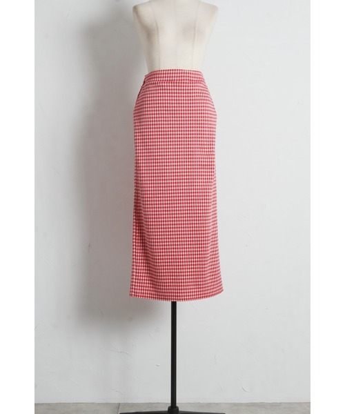 tocco closet(トッコ クローゼット)の「【ZOZO限定】ギンガムチェックタイトスカート(スカート・レディース・レッド/ブラック・M)」の4枚目の写真