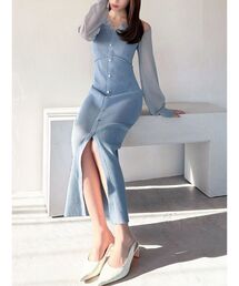 RESEXXY（リゼクシー）の「レースレイヤードリブニットワンピース（ワンピース）」