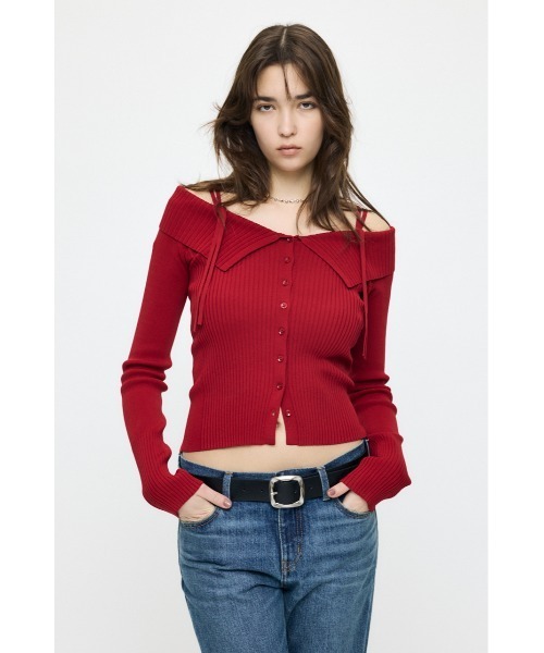 MOUSSY(マウジー)の「【26年SS新作】3WAY SHOULDER ニット(ニット/セーター・レディース・アイボリー/ブラック/ネイビー/レッド・FREE)」の14枚目の写真