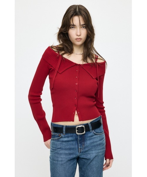 MOUSSY(マウジー)の「【26年SS新作】3WAY SHOULDER ニット(ニット/セーター・レディース・アイボリー/ブラック/ネイビー/レッド・FREE)」の18枚目の写真