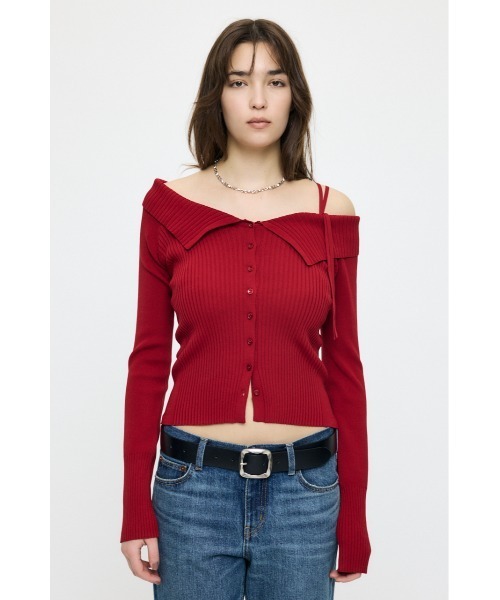 MOUSSY(マウジー)の「【26年SS新作】3WAY SHOULDER ニット(ニット/セーター・レディース・アイボリー/ブラック/ネイビー/レッド・FREE)」の21枚目の写真