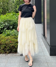 チュールティアードスカート