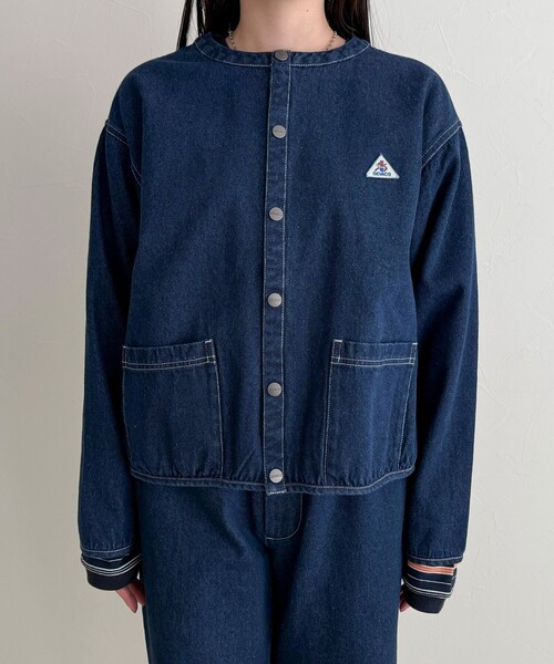 fredy emue(フレディエミュ)の「【GEVACO/ゲバコ】ノーカラーデニムジャケット(デニムジャケット・レディース・ネイビー/ブラック・38)」の18枚目の写真