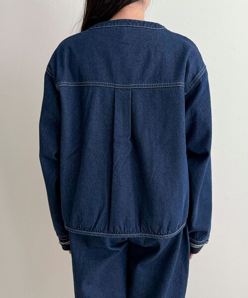 fredy emue(フレディエミュ)の「【GEVACO/ゲバコ】ノーカラーデニムジャケット(デニムジャケット・レディース・ネイビー/ブラック・38)」の20枚目の写真