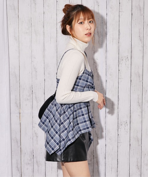 GORGE(ゴージ)の「《チェック柄×リボンデザイン》キャミソール/春夏/全3色(キャミソール・レディース・ブラック/ブルー/ネイビー・F)」の6枚目の写真