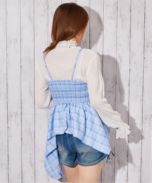 GORGE(ゴージ)の「《チェック柄×リボンデザイン》キャミソール/春夏/全3色(キャミソール・レディース・ブラック/ブルー/ネイビー・F)」の14枚目の写真