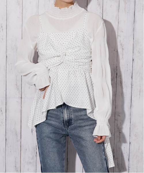 GORGE(ゴージ)の「《チェック/ドット柄×リボンデザイン》キャミソール/春夏/全4色(キャミソール・レディース・ブラック/ブルー/ネイビー・F)」の22枚目の写真
