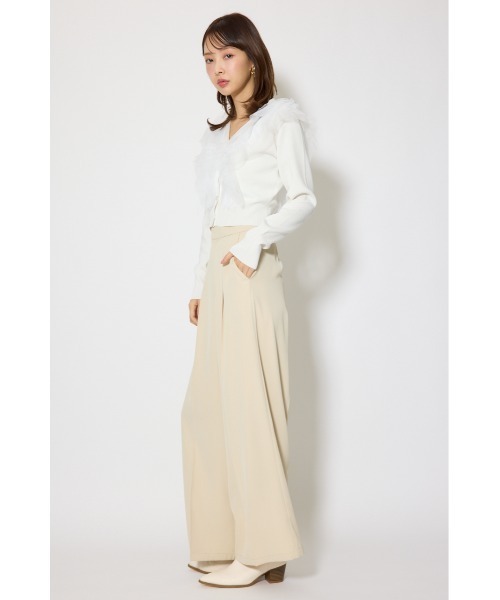 rienda（リエンダ）の「フリルチュールニットカーディガン　春服（カーディガン/ボレロ・レディース・ピンク/ホワイト/グレー・FREE）」の8枚目の写真