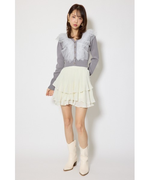 rienda（リエンダ）の「フリルチュールニットカーディガン　春服（カーディガン/ボレロ・レディース・ピンク/ホワイト/グレー・FREE）」の17枚目の写真