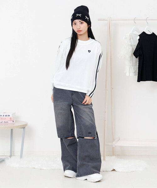 algy(アルジー)の「メッシュラインロンT&ロンTセット(Tシャツ/カットソー・キッズ・オフホワイト/ブラック/サックスブルー・130/140/150/160)」の21枚目の写真