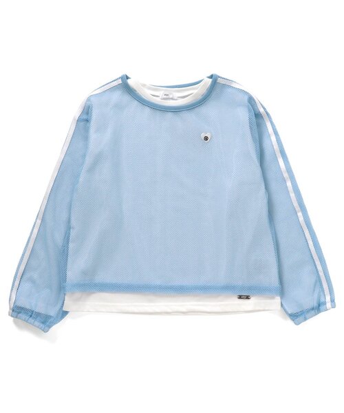 algy(アルジー)の「メッシュラインロンT&ロンTセット(Tシャツ/カットソー・キッズ・オフホワイト/ブラック/サックスブルー・130/140/150/160)」の5枚目の写真