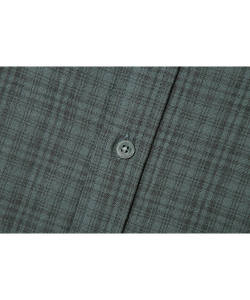 BASEMOMENT(ベースモーメント)の「シェドウチェックリネンハーフシャツスレートグレー(シャツ/ブラウス・メンズ・その他・MEDIUM/LARGE)」の7枚目の写真