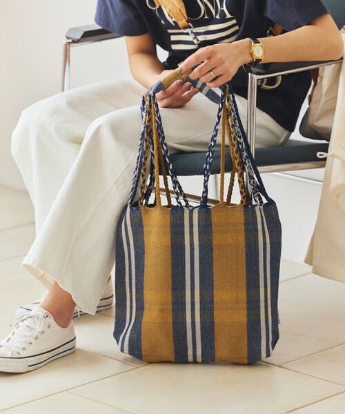 DULTON(ダルトン)の「DULTON × FREAK'S STORE/ダルトン × フリークスストア 別注 HAMMOCK TOTE S ハンモック ストライプ トートバッグ(トートバッグ・メンズ・ネイビー/レッド・ONE SIZE)」の9枚目の写真
