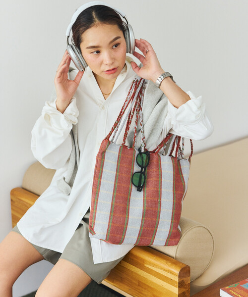 DULTON(ダルトン)の「DULTON × FREAK'S STORE/ダルトン × フリークスストア 別注 HAMMOCK TOTE S ハンモック ストライプ トートバッグ(トートバッグ・メンズ・ネイビー/レッド・ONE SIZE)」の12枚目の写真