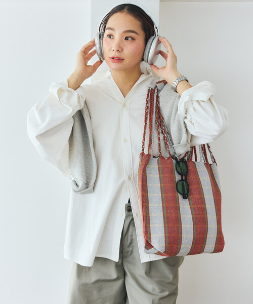 DULTON(ダルトン)の「DULTON × FREAK'S STORE/ダルトン × フリークスストア 別注 HAMMOCK TOTE S ハンモック ストライプ トートバッグ(トートバッグ・メンズ・ネイビー/レッド・ONE SIZE)」の13枚目の写真
