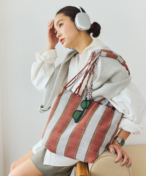 DULTON(ダルトン)の「DULTON × FREAK'S STORE/ダルトン × フリークスストア 別注 HAMMOCK TOTE S ハンモック ストライプ トートバッグ(トートバッグ・メンズ・ネイビー/レッド・ONE SIZE)」の16枚目の写真