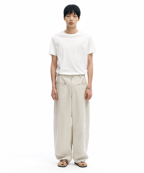 INTEMPOMOOD（インテンポムード）の「ステッチラインバルーンフィットパンツ_ライトグレー（デニムパンツ・メンズ・ライトグレー・MEDIUM/LARGE/X-LARGE）」の14枚目の写真