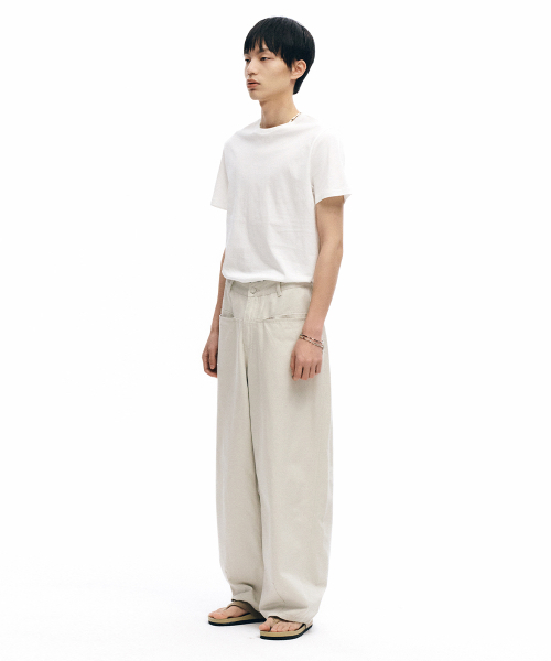 INTEMPOMOOD（インテンポムード）の「ステッチラインバルーンフィットパンツ_ライトグレー（デニムパンツ・メンズ・ライトグレー・MEDIUM/LARGE/X-LARGE）」の15枚目の写真