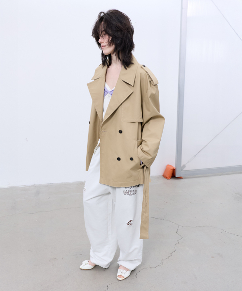 LCDC TM(エルシーディーシーティーエム)の「HALF TRENCH JACKET (BEIGE)(トレンチコート・レディース・その他・OS)」の6枚目の写真