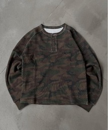 kutir（クティール）の「HENLEY NECK ASSORTED RAGLAN THERMAL／ヘンリーネックアソートラグランサーマル（Tシャツ/カットソー）」