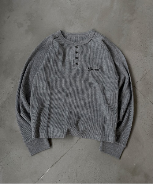 kutir(クティール)の「HENLEY NECK ASSORTED RAGLAN THERMAL/ヘンリーネックアソートラグランサーマル(Tシャツ/カットソー・メンズ・グレー/カーキ/ブラック/ブラック系/カーキ系1/ブラック系その他2/ブラウン系/ボルドー/オフホワイト/ブラック系その他3/杢グレー・LARGE/MEDIUM/SMALL)」の8枚目の写真
