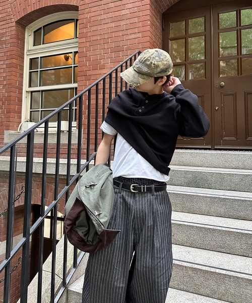 kutir(クティール)の「HENLEY NECK ASSORTED RAGLAN THERMAL/ヘンリーネックアソートラグランサーマル(Tシャツ/カットソー・メンズ・グレー/カーキ/ブラック/ブラック系/カーキ系1/ブラック系その他2/ブラウン系/ボルドー/オフホワイト/ブラック系その他3/杢グレー・LARGE/MEDIUM/SMALL)」の20枚目の写真