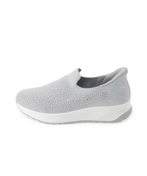 SHOO・LA・RUE（シューラルー）の「【シュッと履ける】キラキラニットスリッポン（その他シューズ・レディース・シルバー/ブラック・45/35/25）」の5枚目の写真