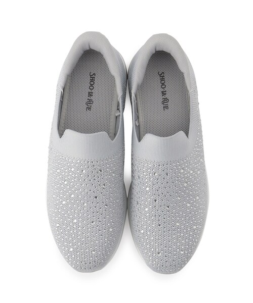 SHOO・LA・RUE（シューラルー）の「【シュッと履ける】キラキラニットスリッポン（その他シューズ・レディース・シルバー/ブラック・45/35/25）」の7枚目の写真