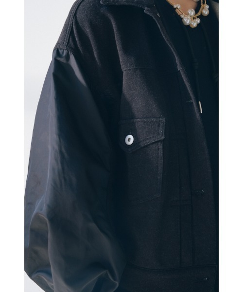 Muel Chic(ミュエルシック)の「Nove sweat denim jacket ノーヴェスウェットデニムジャケット(デニムジャケット・レディース・ブルー/ブラック/インディゴブルー・FREE)」の16枚目の写真