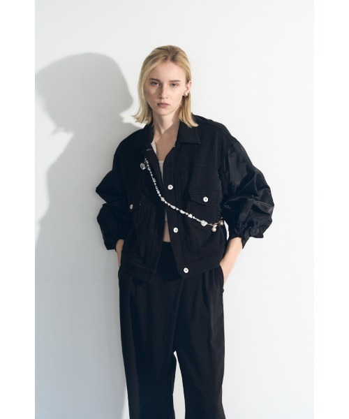 Muel Chic(ミュエルシック)の「Nove sweat denim jacket ノーヴェスウェットデニムジャケット(デニムジャケット・レディース・ブルー/ブラック/インディゴブルー・FREE)」の21枚目の写真