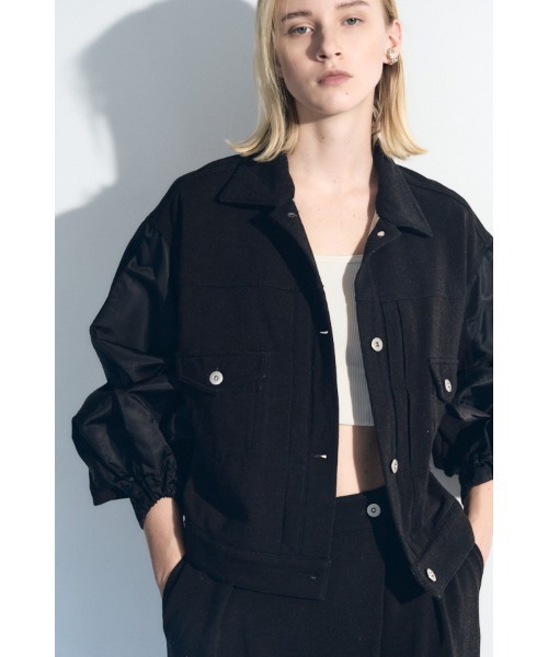 Muel Chic(ミュエルシック)の「Nove sweat denim jacket ノーヴェスウェットデニムジャケット(デニムジャケット・レディース・ブルー/ブラック/インディゴブルー・FREE)」の20枚目の写真