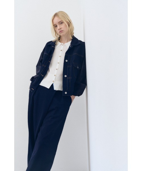 Muel Chic(ミュエルシック)の「Nove sweat denim jacket ノーヴェスウェットデニムジャケット(デニムジャケット・レディース・ブルー/ブラック/インディゴブルー・FREE)」の8枚目の写真