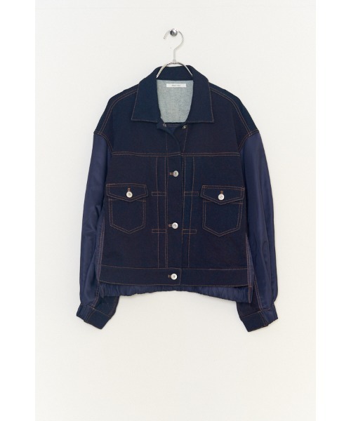 Muel Chic(ミュエルシック)の「Nove sweat denim jacket ノーヴェスウェットデニムジャケット(デニムジャケット・レディース・ブルー/ブラック/インディゴブルー・FREE)」の7枚目の写真