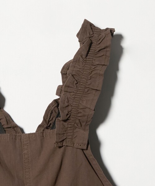 green label relaxing（グリーンレーベルリラクシング）の「ツイル フリル サロペット / キッズ  140cm-160cm（サロペット/オーバーオール・キッズ・オフホワイト/ブラウン系・140cm/160cm/150cm）」の7枚目の写真