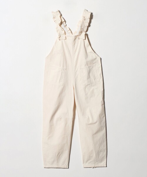 green label relaxing（グリーンレーベルリラクシング）の「ツイル フリル サロペット / キッズ  140cm-160cm（サロペット/オーバーオール・キッズ・オフホワイト/ブラウン系・140cm/160cm/150cm）」の12枚目の写真