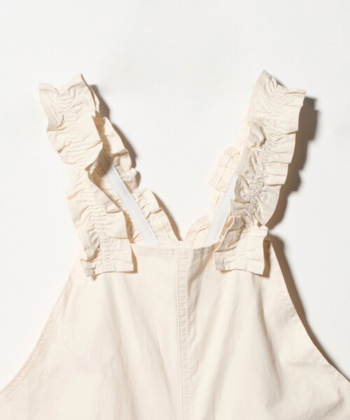 green label relaxing（グリーンレーベルリラクシング）の「ツイル フリル サロペット / キッズ  140cm-160cm（サロペット/オーバーオール・キッズ・オフホワイト/ブラウン系・140cm/160cm/150cm）」の13枚目の写真