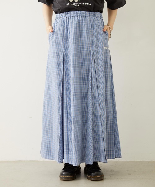 MILKFED.(ミルクフェド)の「PLAID PATTERN LONG SKIRT(スカート・レディース・レッド/グレー/ブルー・ONE SIZE)」の2枚目の写真
