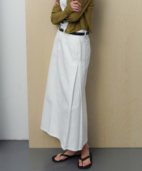 LEVAR(レバー)の「Trigger Pleated Denim Long Skirt - Off White(スカート・レディース・その他・SMALL/MEDIUM)」の1枚目の写真