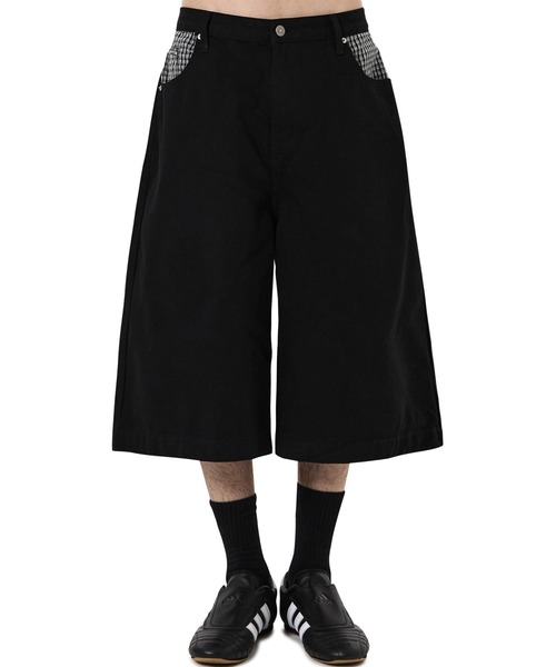OY(オーワイ)の「『OY/オーワイ』CHECK MIX WIDE SHORTS /チェックミックスワイドショートパンツ(その他パンツ・メンズ・ブラック・L/M/S)」の2枚目の写真