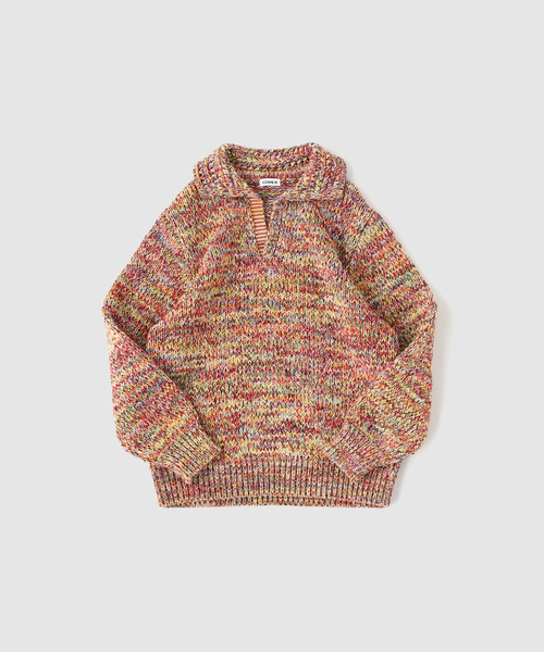 Coohem（コーヘン）の「COOHEM / コーヘン カラーミックス ビッグ天竺 プルオーバー（ニット/セーター・メンズ・ネイビー/レッド・MEDIUM/LARGE）」の2枚目の写真