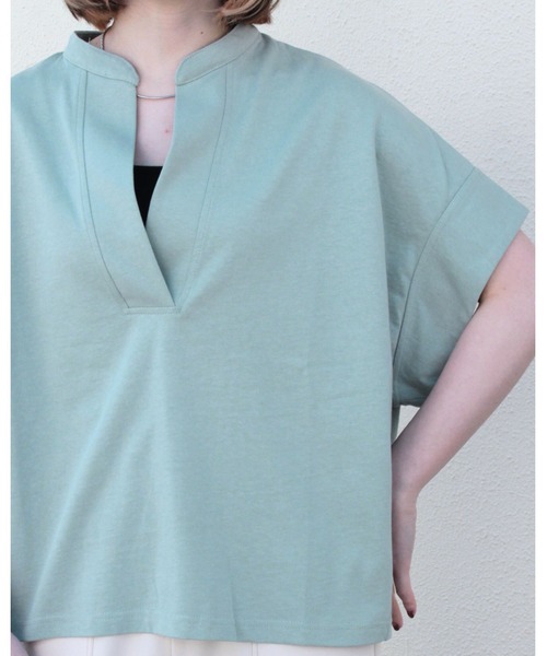amini(アミニ)の「スタンドスキッパーカットソー(Tシャツ/カットソー・レディース・ブラック/グレイッシュベージュ/ホワイト/ミント・MEDIUM)」の5枚目の写真