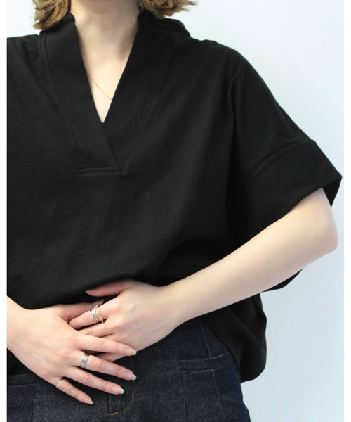 amini(アミニ)の「スタンドスキッパーカットソー(Tシャツ/カットソー・レディース・ブラック/グレイッシュベージュ/ホワイト/ミント・MEDIUM)」の11枚目の写真