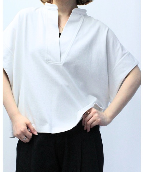 amini(アミニ)の「スタンドスキッパーカットソー(Tシャツ/カットソー・レディース・ブラック/グレイッシュベージュ/ホワイト/ミント・MEDIUM)」の20枚目の写真