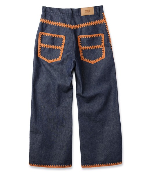 amok（アモク）の「HAND KNITTING DENIM PANTS（デニムパンツ・メンズ・インディゴブルー・L/M/S）」の8枚目の写真