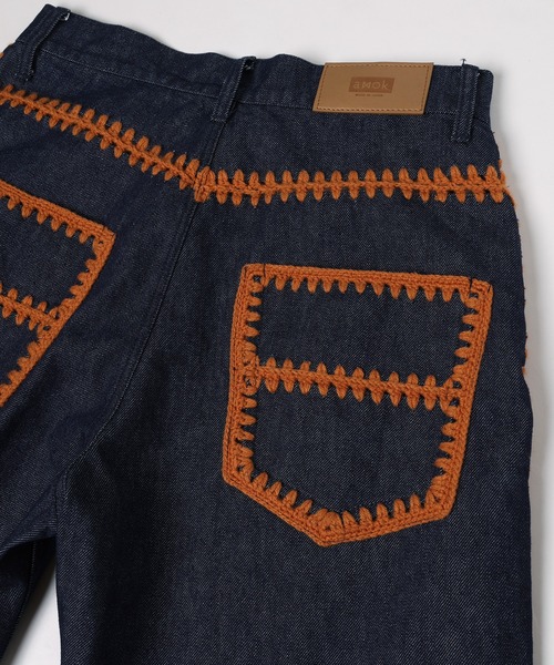 amok（アモク）の「HAND KNITTING DENIM PANTS（デニムパンツ・メンズ・インディゴブルー・L/M/S）」の3枚目の写真