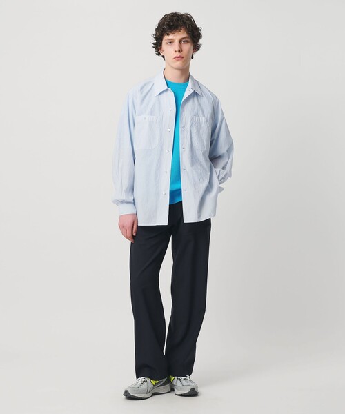 UNITED ARROWS（ユナイテッドアローズ）の「フェザーポプリン オーバーシャツ（シャツ/ブラウス・メンズ・ブラック/ライトブルー・XL/S/L/M）」の6枚目の写真