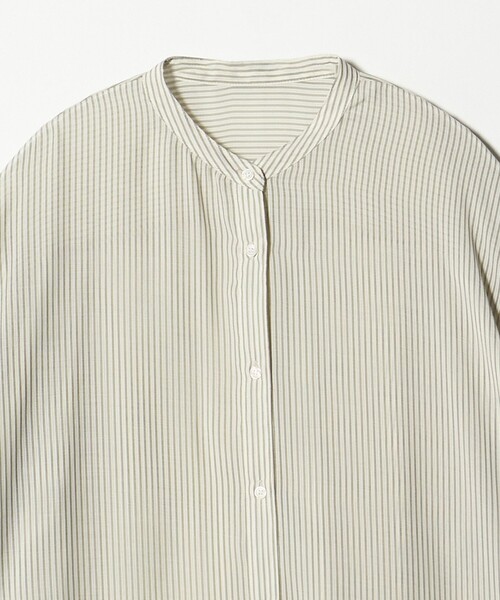A DAY IN THE LIFE UNITED ARROWS(アデイインザライフユナイテッドアローズ)の「シアーストライプ バンドカラーシャツ <A DAY IN THE LIFE>(シャツ/ブラウス・レディース・オリーブ/グレー系/コバルトブルー・FREE)」の15枚目の写真